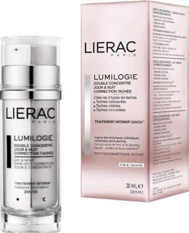 Lierac Lumilogie Двоен Концетрат 24-часов Течен Крем за Лице Срещу Несъвършенства по Кожата с Витамин Е 2x15ml