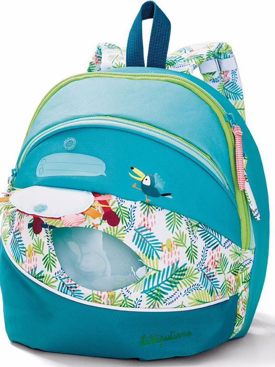 Lilliputiens Georges School Backpack Kindergarten Turquoise 21 x 13 x 25cm