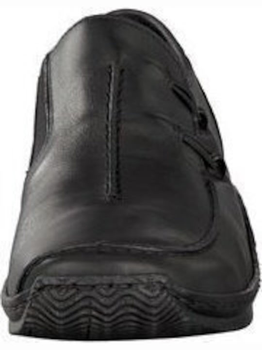 Leder Damen Mokassins in Schwarz Farbe
