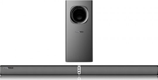 Crystal Audio CASB240 Soundbar 2.1 Bluetooth 240W με Τηλεχειριστήριο Μαύρο