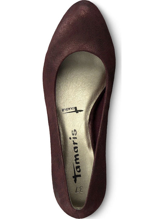 Pumps mit Chunky mittelhohem Absatz Burgundisch