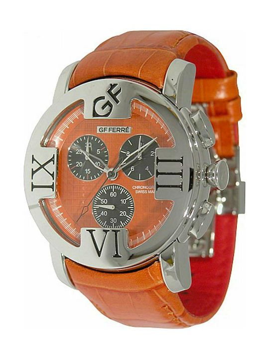 Gianfranco Ferre GF9026M-06 Uhr Chronograph Batterie mit Orange Lederarmband GF9026M06