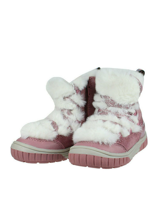 Geox Kids Suede Boots with Zipper Pink