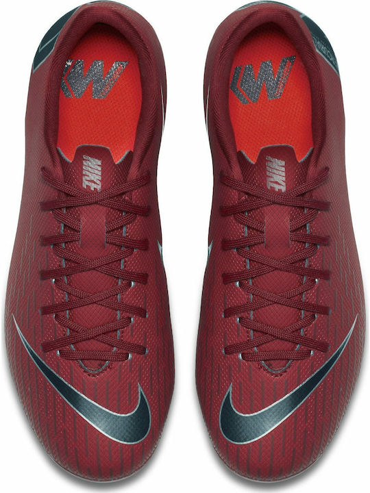 Nike Mercurial Vapor XII Academy MG Kids Soccer Shoes Burgundy