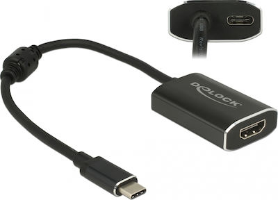 DeLock Converter USB-C male to HDMI / USB-C female Gray (62988)