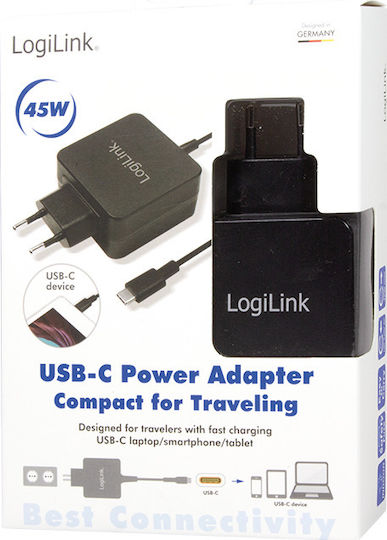 LogiLink USB-C Wall charger USB-C Laptop Charger 45W 20V 2.25A for Apple with Power Adapter