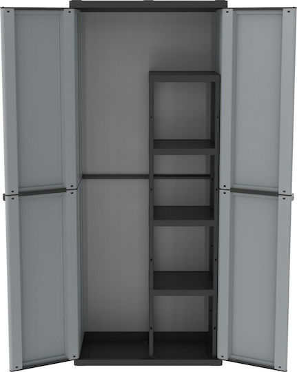 Двукрилен Гардероб JLine 368 от Полипропилен с Разделител и 4 Рафта 68x37.5x163.5см