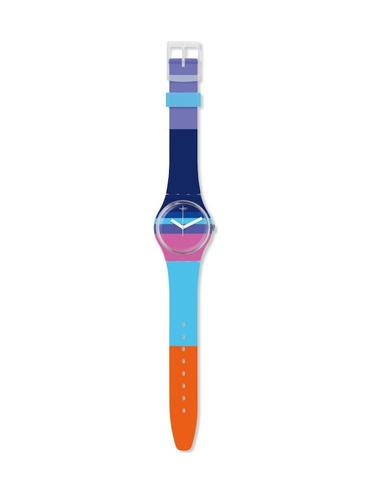 Swatch Azul' Heure Uhr mit Blau Kautschukarmband