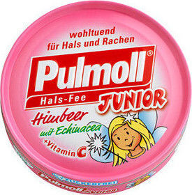 Pulmoll Junior Lozenges Raspberry, Echinacea & Vitamin C Gluten-Free Raspberry 50gr