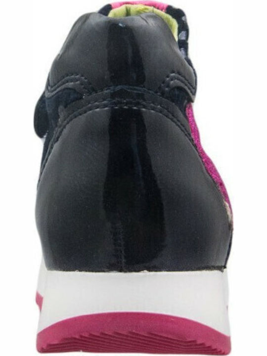 Kids Sneakers High with Scratch Navy Blue