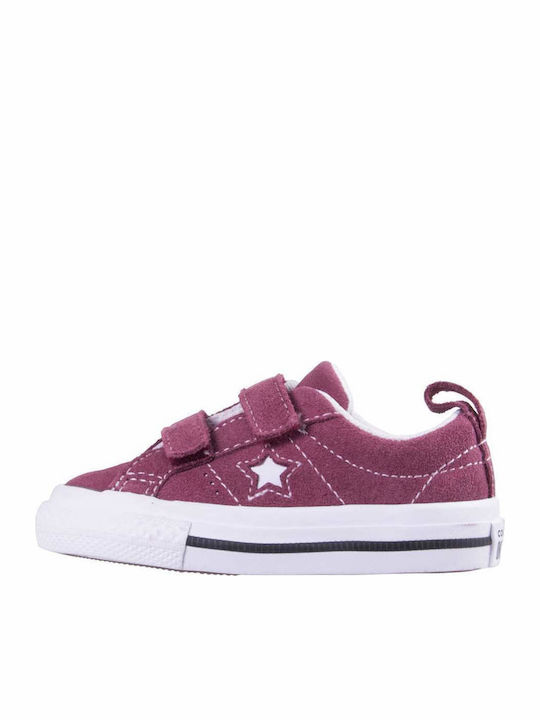 One Star ALL STAR Adidași Copii Cu Închidere Hoop & Loop Burgundia