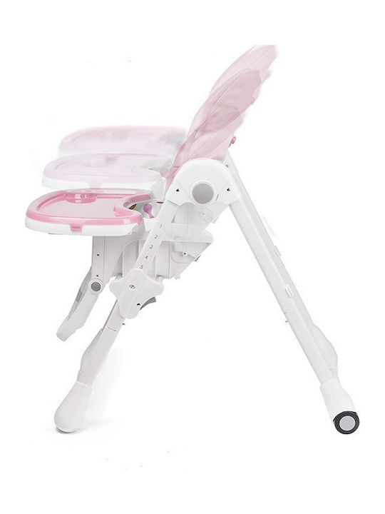 Kinderkraft Yummy Foldable Highchair with Adjustable Height Pink