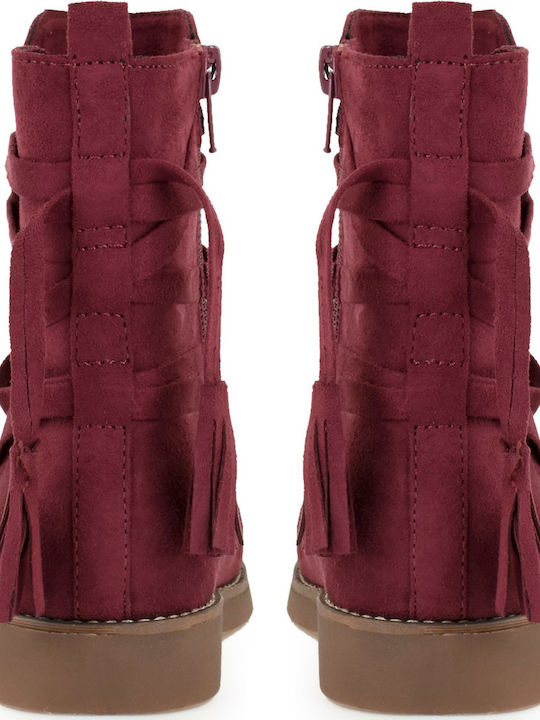 Kelly 163 Suede Kinderstiefeletten mit Reißverschluss Rot