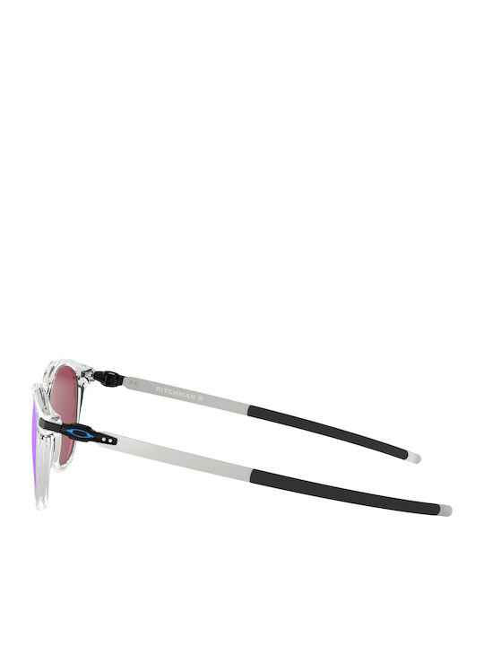 Oakley Pitchman R Men's Sunglasses with Transparent Plastic Frame and Light Blue Mirror Lens OO9439-04