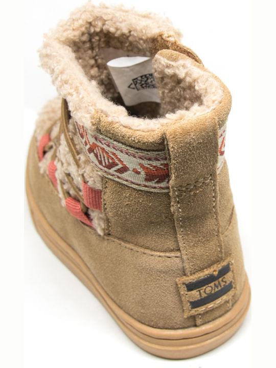 Alpine Suede Kids Boots with Zipper Beige