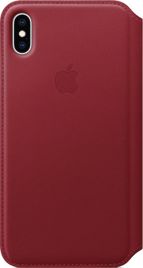 Apple Leather Folio Book Δερματίνης Κόκκινο (iPhone XS Max)