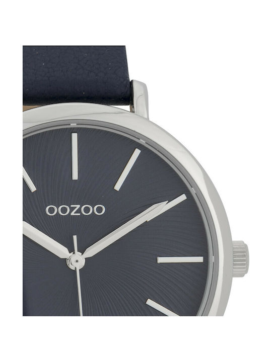 Oozoo Timepieces Uhr mit Blau Lederarmband