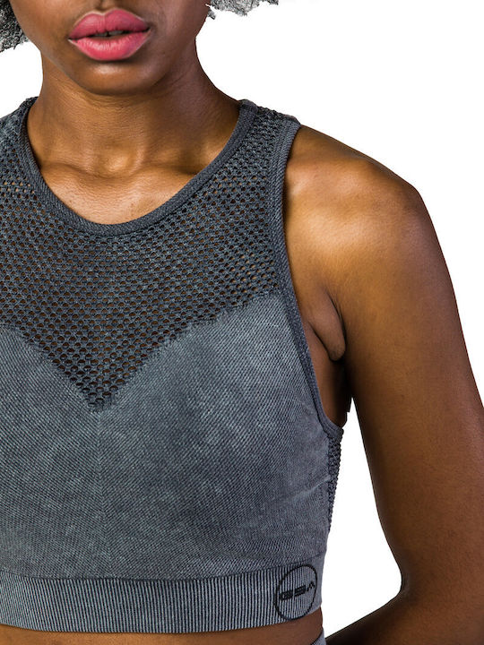 Hydro Seamless 17-28130 Women's Athletic Sports Bra Charcoal