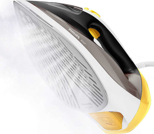 Philips Azur Steam Iron 2600W with Non-stick Plate and Continuous Steam Supply 50g/min Black/Yellow/White