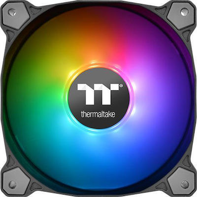 Thermaltake Pure Plus 12 RGB Radiator Fan TT Premium Gehäuselüfter 120mm mit Verbindung 4-Pin PWM 3Stück Schwarz