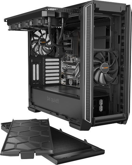 Be Quiet Silent Base 601 Window Gaming Midi Tower Κουτί Υπολογιστή Ασημί