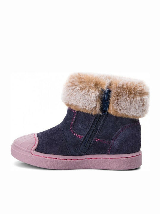 Kids Boots with Zipper Navy Blue
