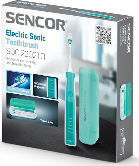 Sencor SOC 2202TQ Електрическа Четка за Зъби с Таймер и Калъф за Пътуване Син