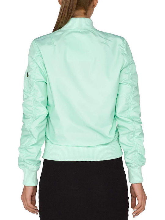MA-1 TT Women's Short Bomber Jacket for Spring or Autumn Turquoise