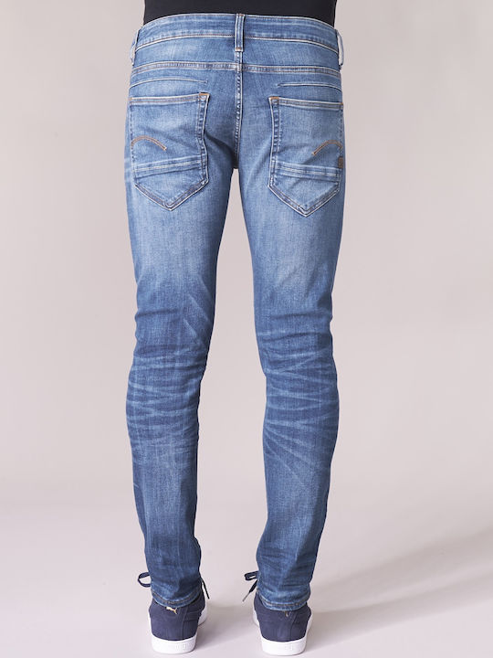 D-Staq 5-PKT Men's Elastic Jeans Pants with Slim Narrow Fit Blue
