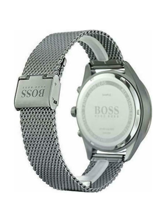 Boss Talent Ανδρικό Ρολόι 42mm Χρονογράφος Μπαταρίας με Ασημί Ατσάλινο Μπρασελέ