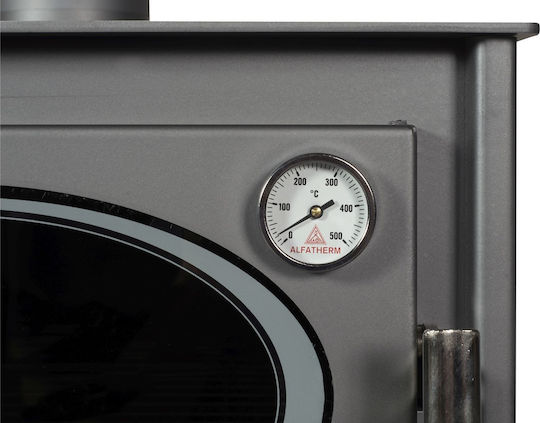Alfatherm Μεταλλική Ξυλόσομπα με Φούρνο 11kW Μαύρη