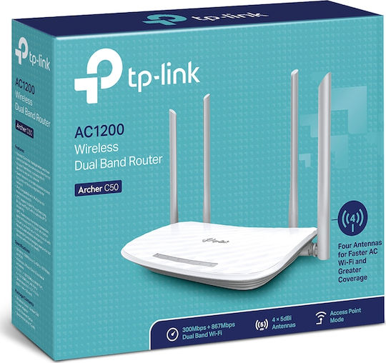 TP-LINK Archer C50 v4 Wireless Router Wi‑Fi 5 with 4 Ports