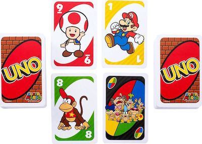 Mattel Joc de Masă UNO Super Mario Card Game pentru 2-10 Jucători 7+ Ani