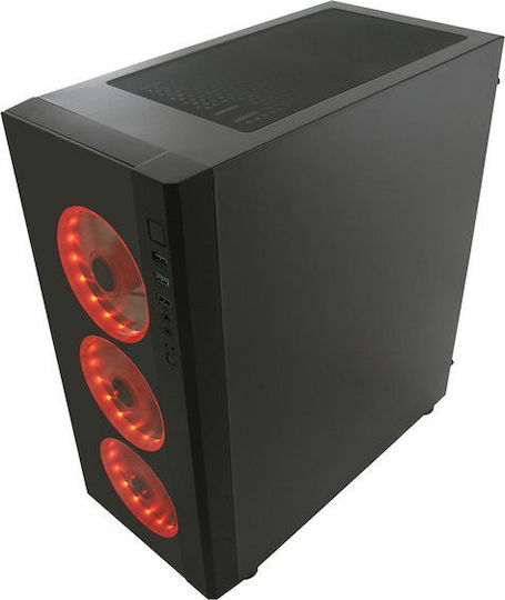 LC-Power Gaming 995B Light Box Midi Tower Κουτί Υπολογιστή με Πλαϊνό Παράθυρο και RGB Φωτισμό Μαύρο