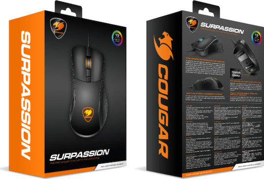 Cougar Surpassion RGB Gaming Ποντίκι 7200 DPI Μαύρο