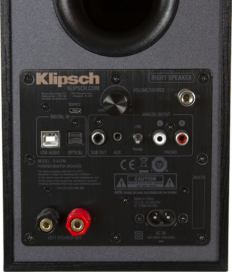 Klipsch R-41PM Αυτοενισχυόμενα Ηχεία με Bluetooth 35W (Ζεύγος) Μαύρα