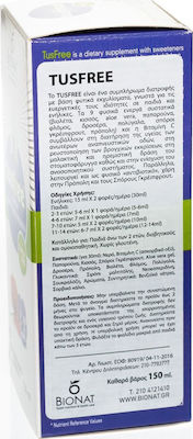 Bionat Tusfree Sirop pentru Copii pentru Tuse Uscată și Productivă fără Gluten 150ml