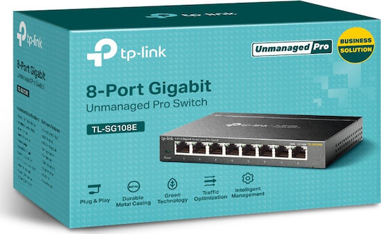 TP-LINK TL-SG108E Unmanaged L2 Switch with 8 Gigabit (1Gbps) Ethernet Ports