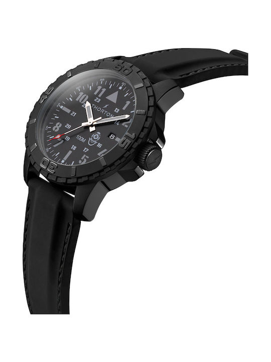 Thorton Odin Ανδρικό Ρολόι 49mm Μπαταρίας με Μαύρο Καουτσούκ Λουράκι
