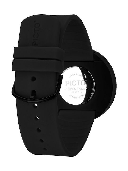 Picto Women's Watch 40mm Battery with Black Rubber Strap
