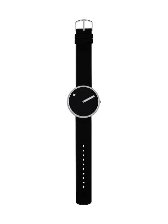 Picto Damen Uhr mit Schwarz Kautschukarmband