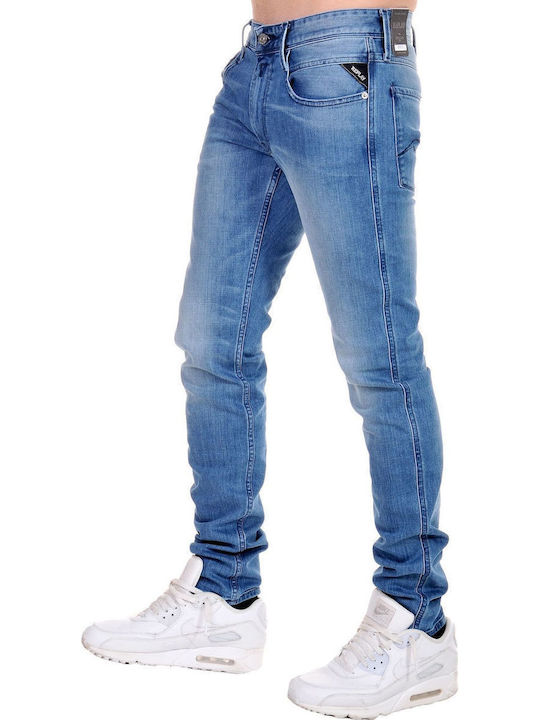 Anbass Men's Elastic Jeans Pants With Slim Fit Blue