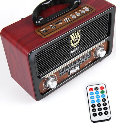 M111BT Retro Tabletop Radio Rechargeable with Bluetooth Black