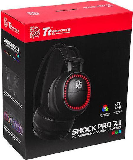 Thermaltake Shock Pro Rgb 7.1 Over Ear Gaming Headset με σύνδεση USB