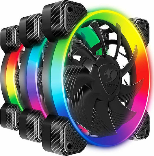 Cougar Vortex HPB 120 Cooling Kit Case Fan (1500rpm / 43.54cfm) με RGB Φωτισμό και Σύνδεση 4-Pin PWM 3τμχ