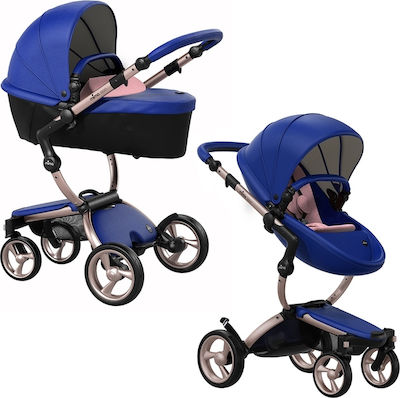 Mima Xari Royal Blue / Gold Chassis Adjustable 2 in 1 Baby Stroller Suitable for Newborn Blue 13.4kg