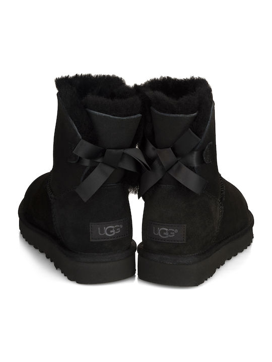 1016501 Suede Women's Ankle Boots with Fur Black