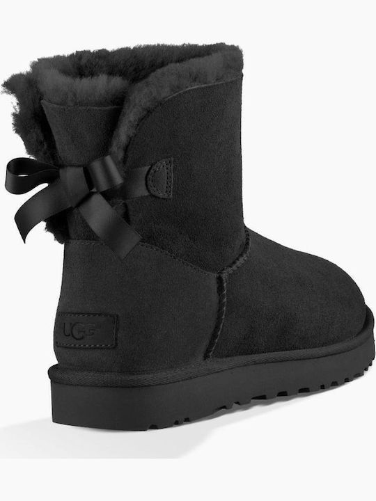 1016501 Suede Women's Ankle Boots with Fur Black