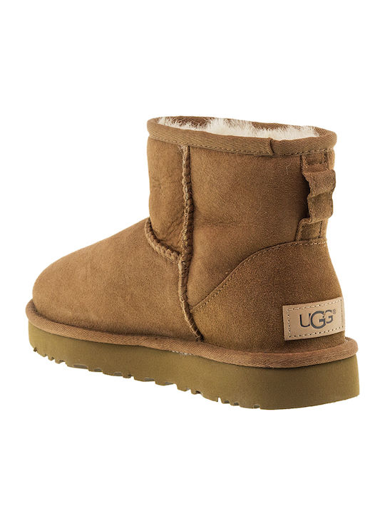 Ugg Australia Classic Mini II Велурени Дамски Ботуши с Козина Кестеняви