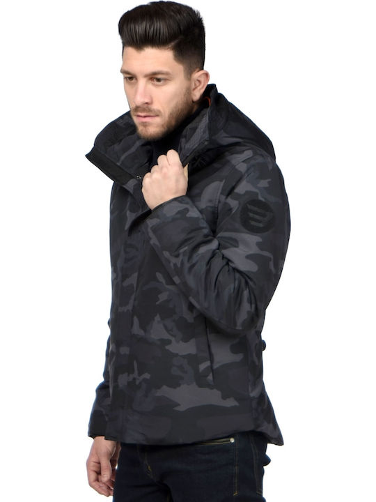Χειμωνιάτικο Μπουφάν Σκούρο Γκρι Camo